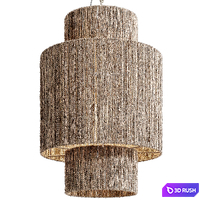Wicker jute pendant lamp Ø 50 3D Model Corona