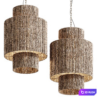 Wicker jute pendant lamp Ø 50 3D Model Corona