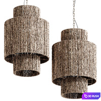 Wicker jute pendant lamp Ø 50 3D Model Corona