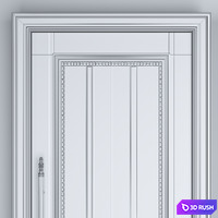 Set of doors with stained glass 3D Model Corona