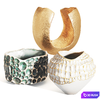 Set of art vases 0125 3D Model Vray, Corona