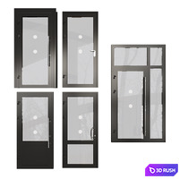Fire doors 04 stained glass 3D Model Corona