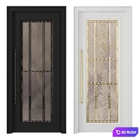 Set of doors with stained glass 3D Model Corona