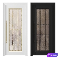 Set of doors with stained glass 3D Model Corona