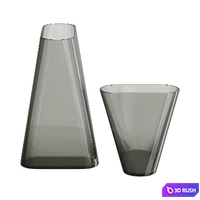 NUDE Inca Smoked Vase Set 3D Model Corona