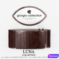 Chest oval mirror with Giorgio collectio, collection Luna 3D Model Corona