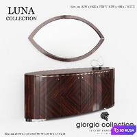 Chest oval mirror with Giorgio collectio, collection Luna 3D Model Corona
