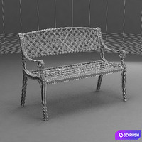Cozumel Copper Cast Aluminum Bench by Christopher Knight Home 3D Model Vray
