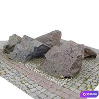 Stones for the city park 3D Model Vray