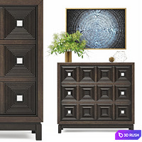 Sterns 3 Drawer Accent Chest by Mercury Row 3D Model Corona