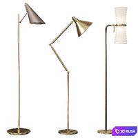 Clarkson Triple Floor Lamp 3D Model Vray