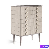 High chest of drawers Cipriani Homood Cocoon High chest of drawers 3D Model Corona