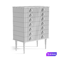 High chest of drawers Cipriani Homood Cocoon High chest of drawers 3D Model Corona