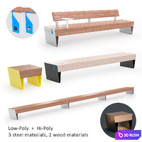 Mmcite Benches Blocq 3D Model Vray, Corona