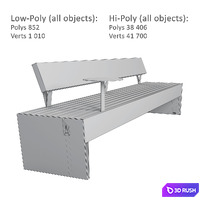 Mmcite Benches Blocq 3D Model Vray, Corona