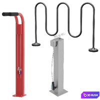 Commercial Bike Rack (Set 3) 3D Model Corona