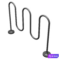 Commercial Bike Rack (Set 3) 3D Model Corona