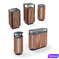 Mmcite litter bins diagonal 3D Model Vray, Corona