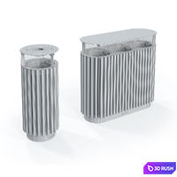 Mmcite litter bins diagonal 3D Model Vray, Corona