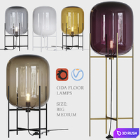 Oda floor lamps 3D Model Vray, Corona