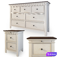 Chest and nightstand Woodanville. Dresser, nightstand by Ashley 3D Model Vray, Corona