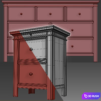 Chest and nightstand Woodanville. Dresser, nightstand by Ashley 3D Model Vray, Corona