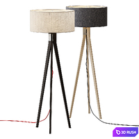 Folk Tripod Floor Lamp 3D Model Vray