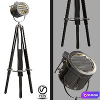 Riflettore floor standing light 3D Model Vray