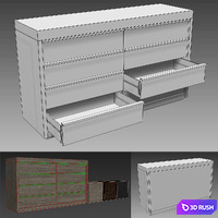 BEZIER 8-DRAWER DRESSER 3D Model Vray, Corona