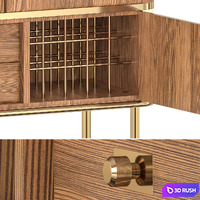 Hepburn cabinet with insides. 3D Model Corona