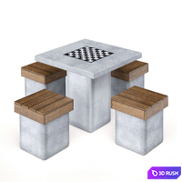 Street table "Lotus" Adanat (set) 3D Model Corona