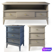 TV stand and Manhattan bedside table. TVstand, nightstand 3D Model Vray, Corona