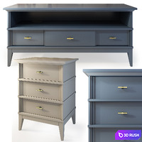 TV stand and Manhattan bedside table. TVstand, nightstand 3D Model Vray, Corona