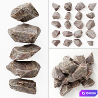 Rock splinter river stone 3D Model Vray