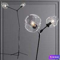 Branching Bubble Floor Light Oil-rubbed Bronze and Clear Glass 3D Model Corona
