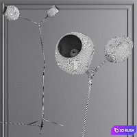 Branching Bubble Floor Light Oil-rubbed Bronze and Clear Glass 3D Model Corona