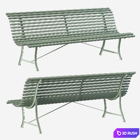 Fermob Louisiane Bench 3D Model Vray, Corona