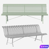 Fermob Louisiane Bench 3D Model Vray, Corona