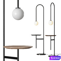 Living Divani Light with a Table Floor Lamp 3D Model Vray, Corona