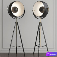 Backstage Matte Black &amp; Polished Nickel Floor Lamp by ELK Home 3D Model Vray