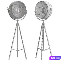 Backstage Matte Black &amp; Polished Nickel Floor Lamp by ELK Home 3D Model Vray