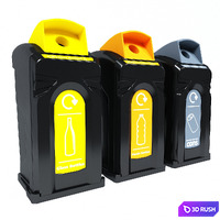 Street Waste Container Glasdon Nexus 140 3D Model Vray