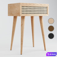 Light Oak Daintree Rattan Bedside Table 3D Model Corona