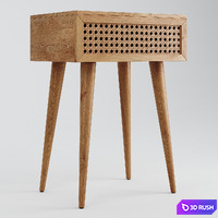 Light Oak Daintree Rattan Bedside Table 3D Model Corona