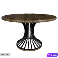 Cinch round dining table 3D Model Vray