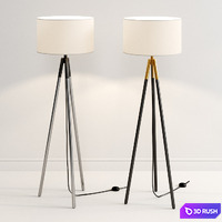 Crate &amp; Barrel Metal Tripod Floor Lamp 3D Model Vray