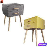 Bedside table Iwain Double 3D Model Corona
