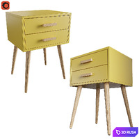 Bedside table Iwain Double 3D Model Corona