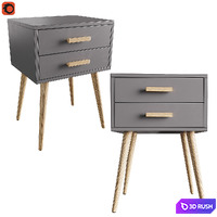 Bedside table Iwain Double 3D Model Corona