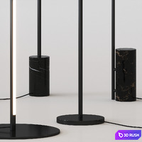 Minimalistic thin Floor lamps set 3D Model Vray, Corona